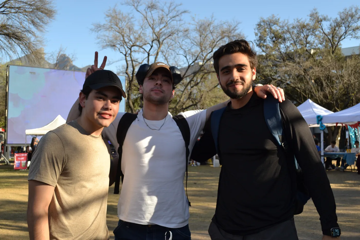Team members at a campus event